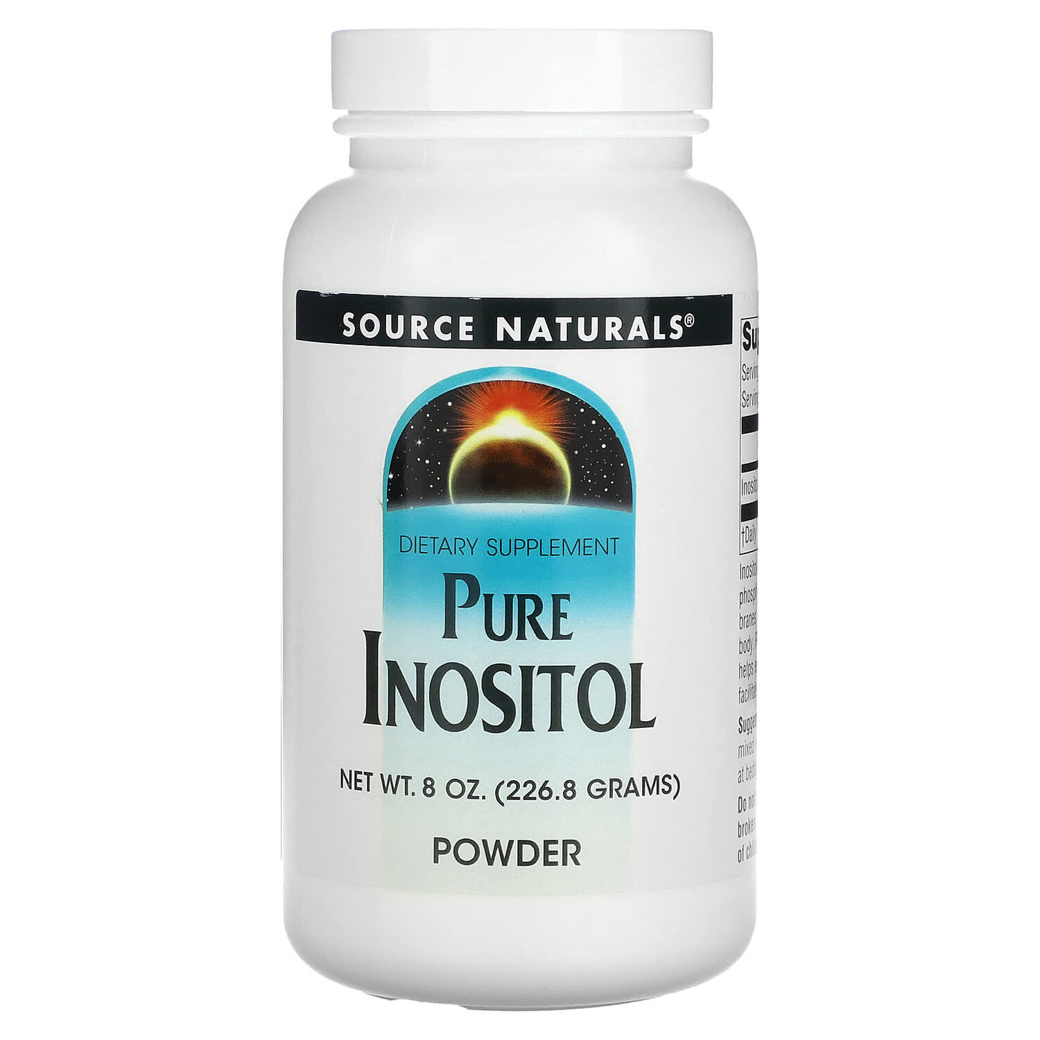 

Инозитол, чистый порошок, 226,8 г (8 унций), Source Naturals
