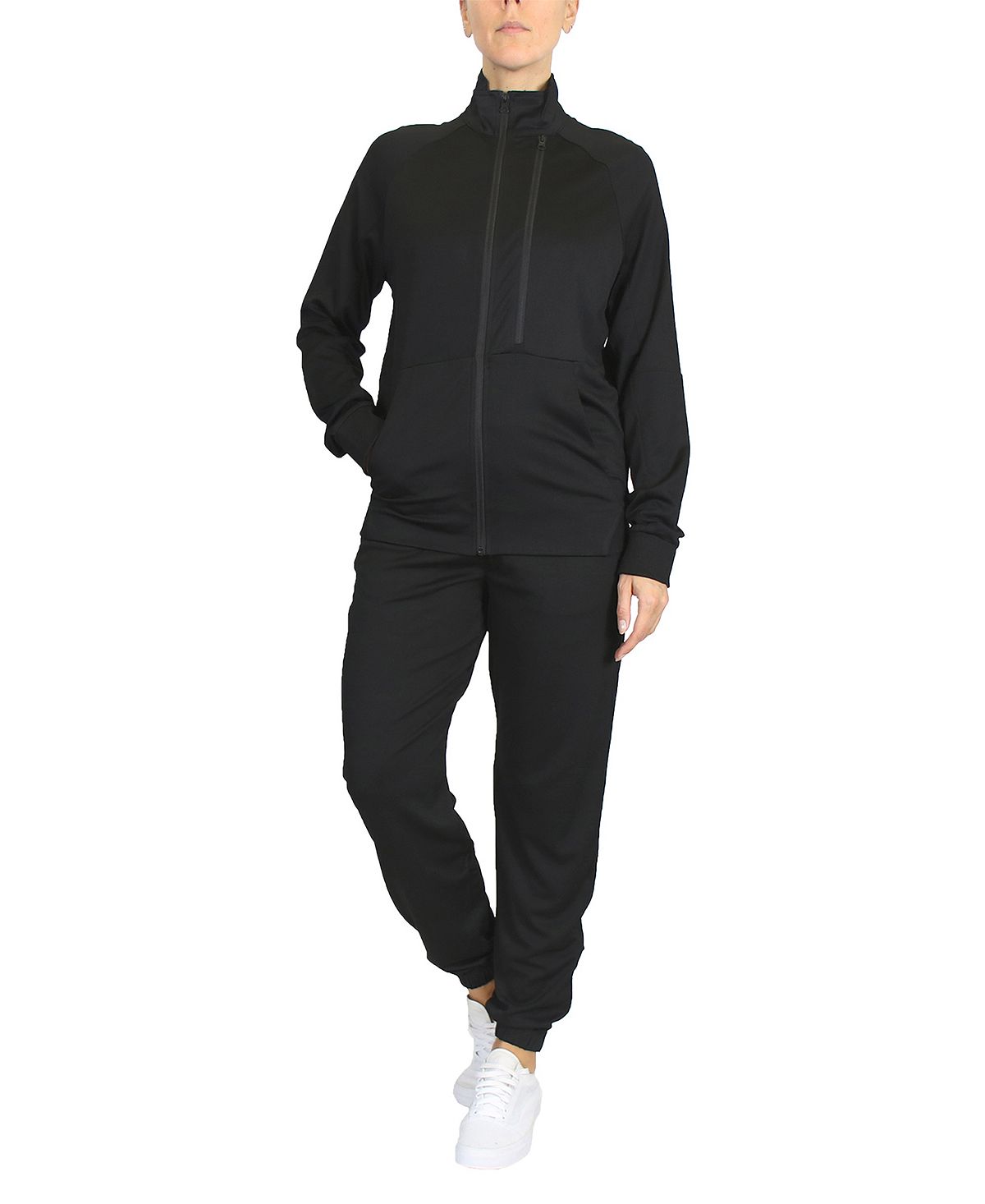 цена Женская влагоотводящая спортивная куртка и спортивный комплект Performance Active, 2 предмета Galaxy By Harvic, черный