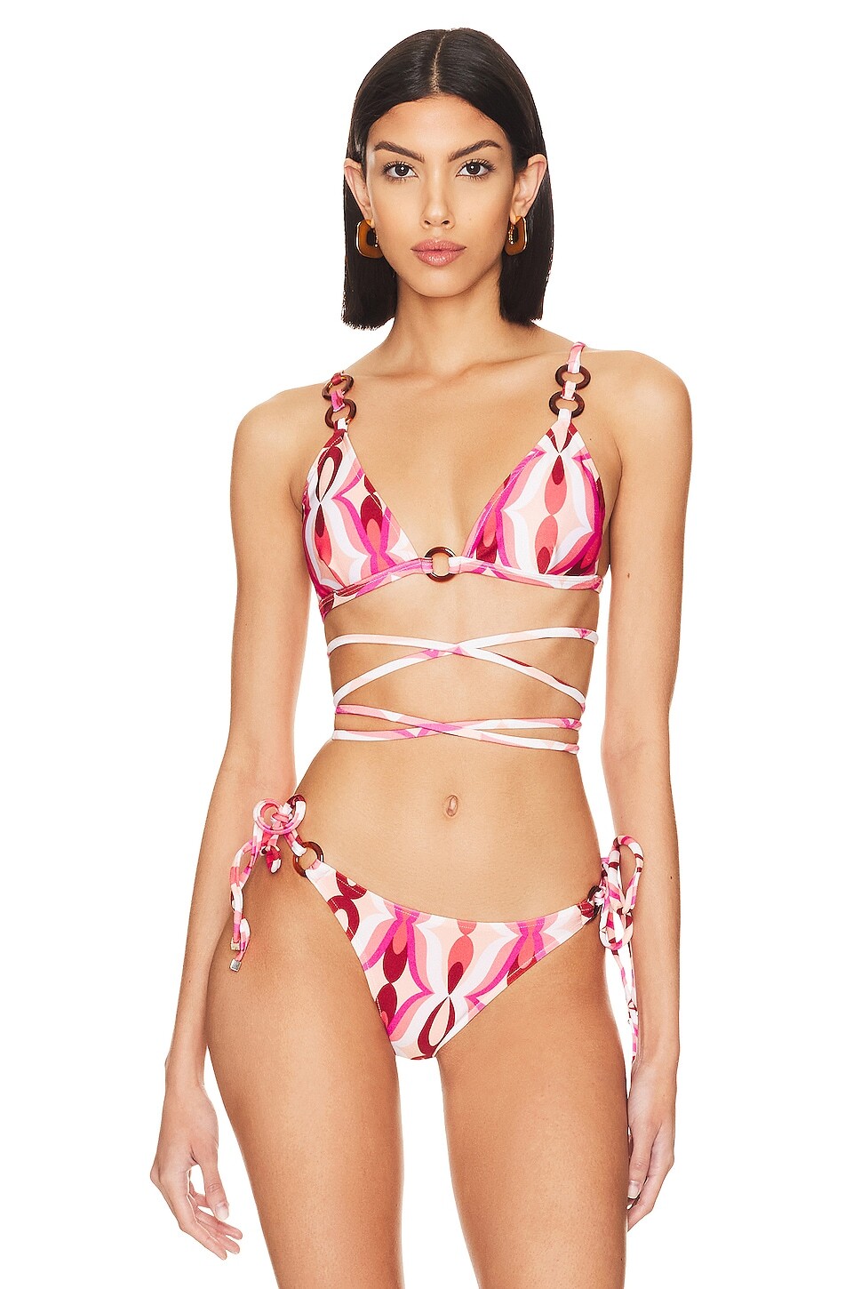 

Топ бикини PatBO Twist Tie Wrap, цвет Flamant