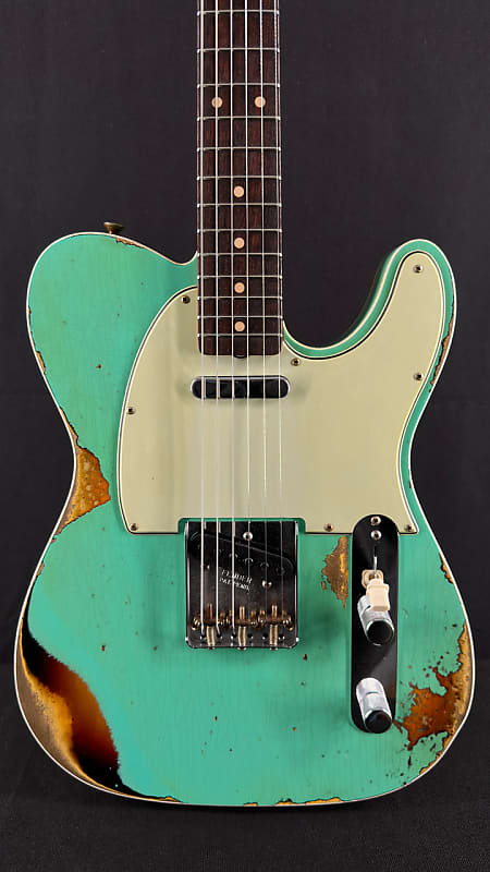 Электрогитара Fender Custom Shop Limited Edition Heavy Relic '60 Tele Custom in Aged Seafoam Green over 3-Color SB limited edition custom shop chrome gold black neck plate for st tele electric guitar including screws