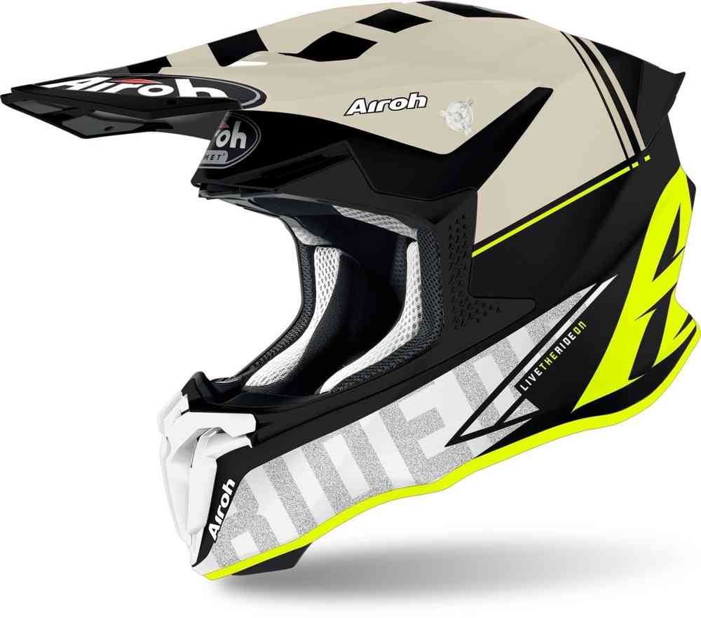 Шлем для мотокросса Twist 2.0 Tech Airoh, желтый матовый шлем airoh twist 2 0 lift для мотокросса желтый синий красный