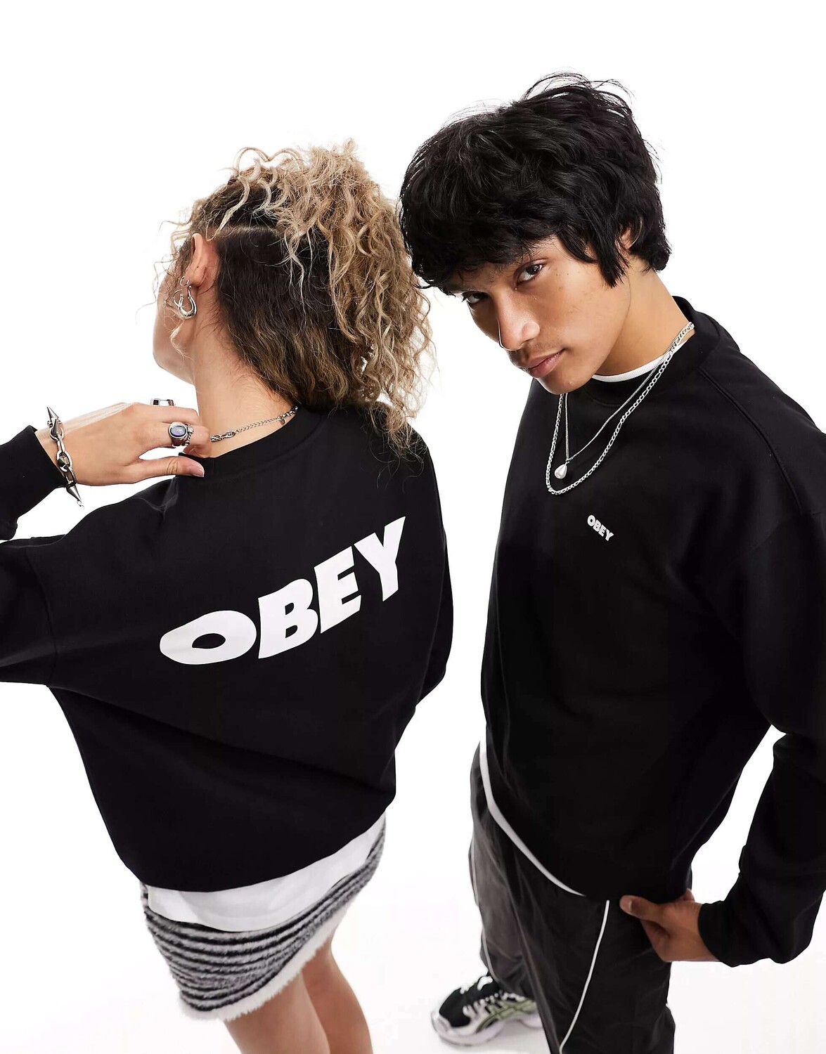 

Черная толстовка унисекс с ярким логотипом Obey, Черный