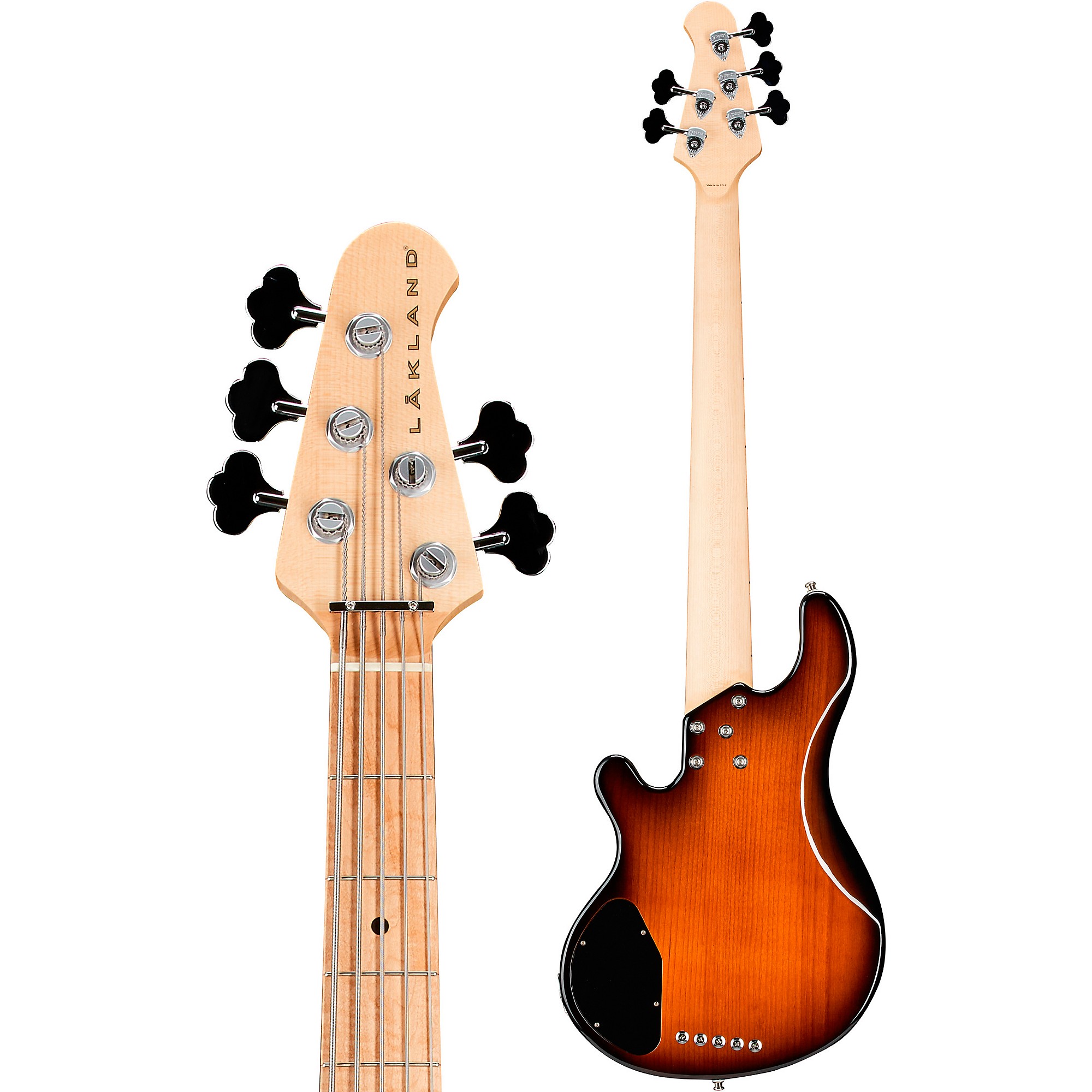 

5-струнная электрическая бас-гитара Lakland Classic 55 Dual J Maple, табак Sunburst