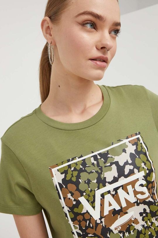 

Хлопковая футболка Vans, зеленый