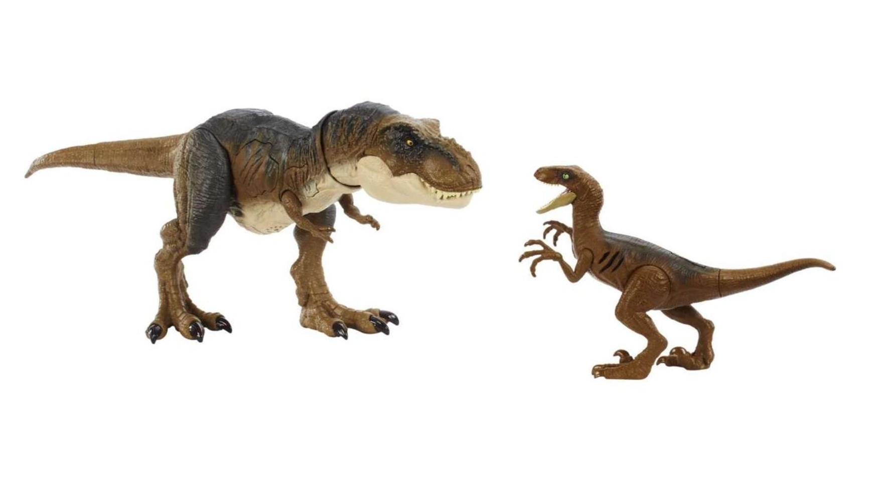 Jurassic World 2 динозавра Мира Юрского периода Тираннозавр Рекс и Велоцираптор с боевыми повреждениями