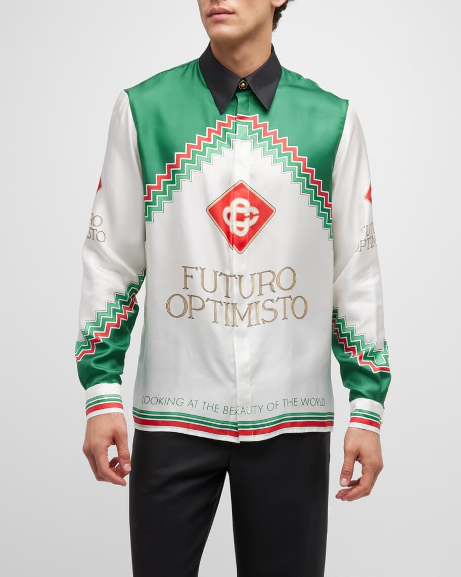 

Мужская шелковая спортивная рубашка Futuro Optimisto CASABLANCA