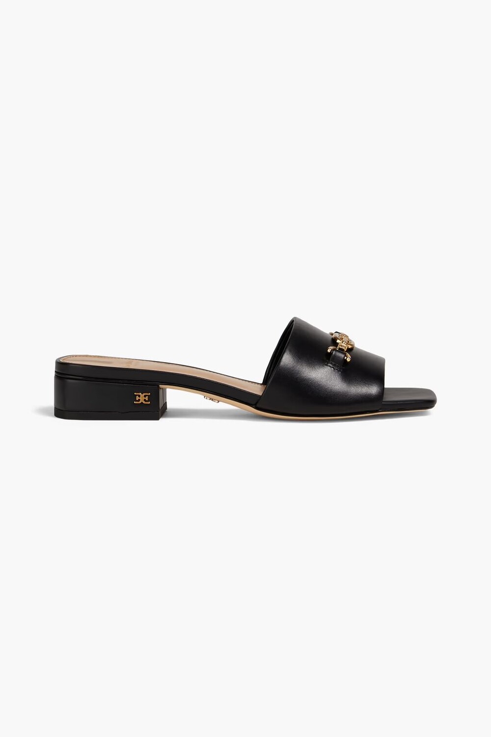 

Кожаные шлепанцы с аппликациями Sam Edelman, черный