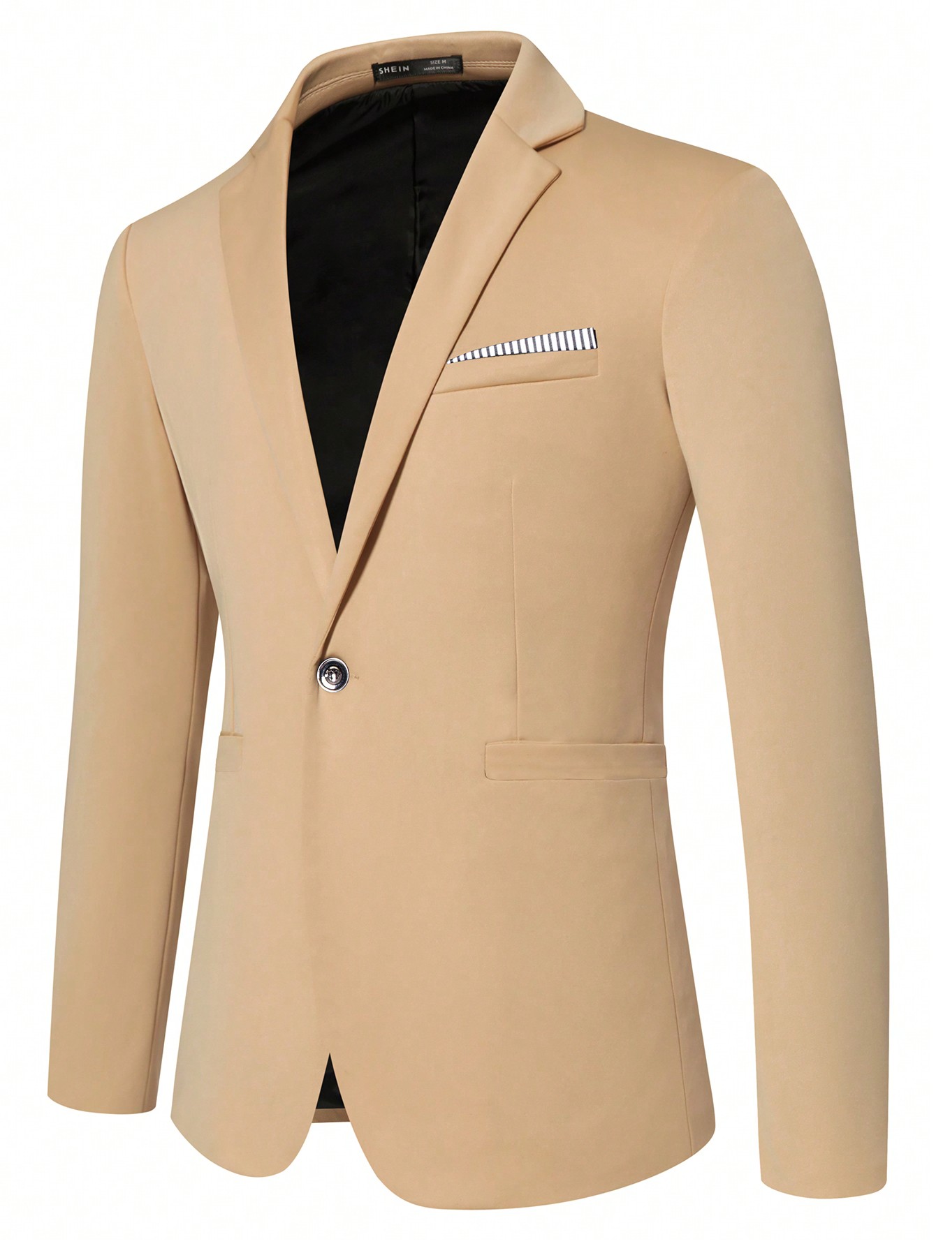 Мужской пиджак с длинными рукавами и зубчатыми лацканами Manfinity Mode, хаки мужской однотонный костюм с воротником стойкой manfinity mode черный