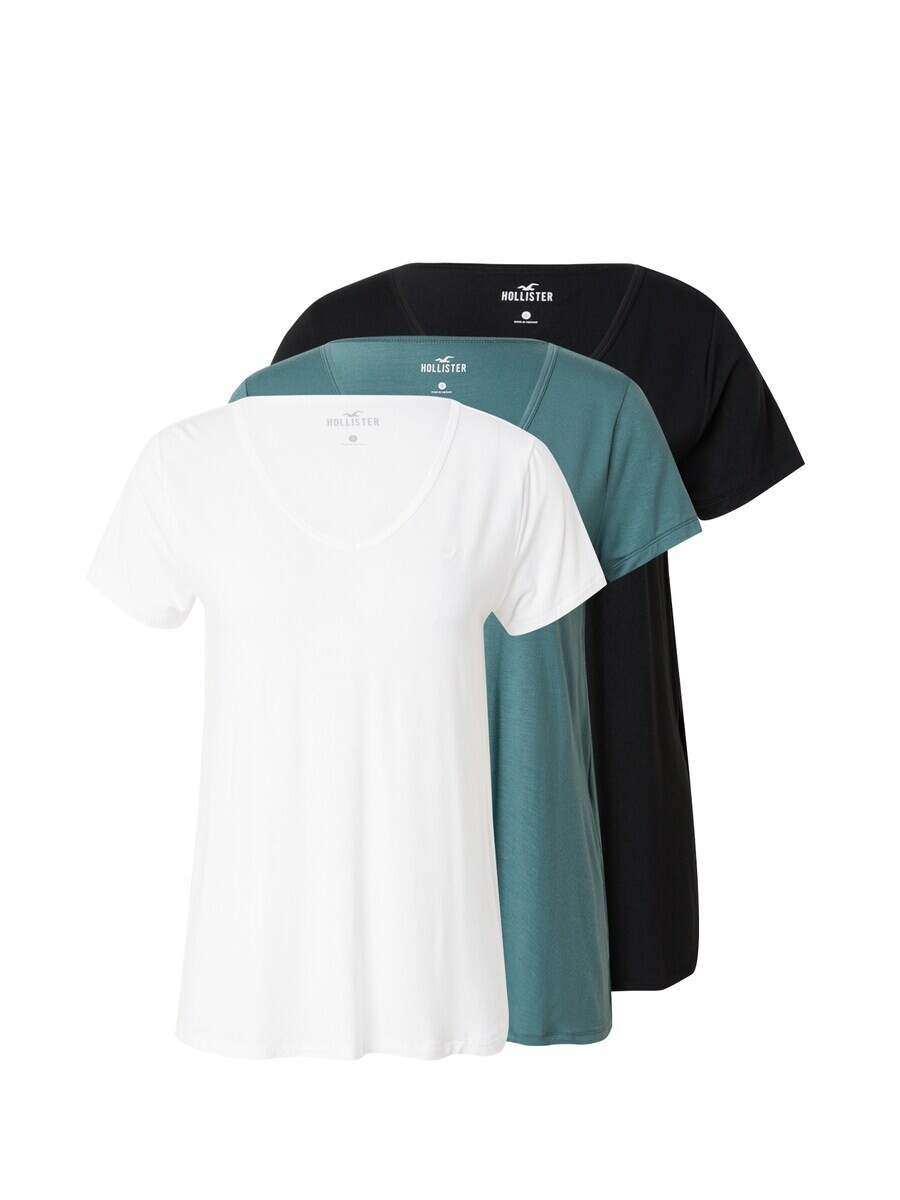 

Футболка Hollister EMEA, голубой синий/черный/белый