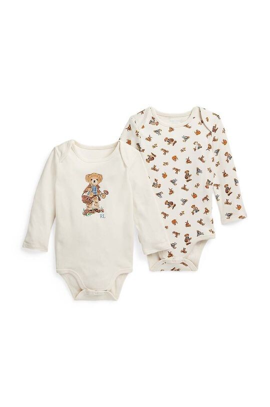 

Комплект из 2 хлопковых боди для малышей Polo Ralph Lauren, бежевый