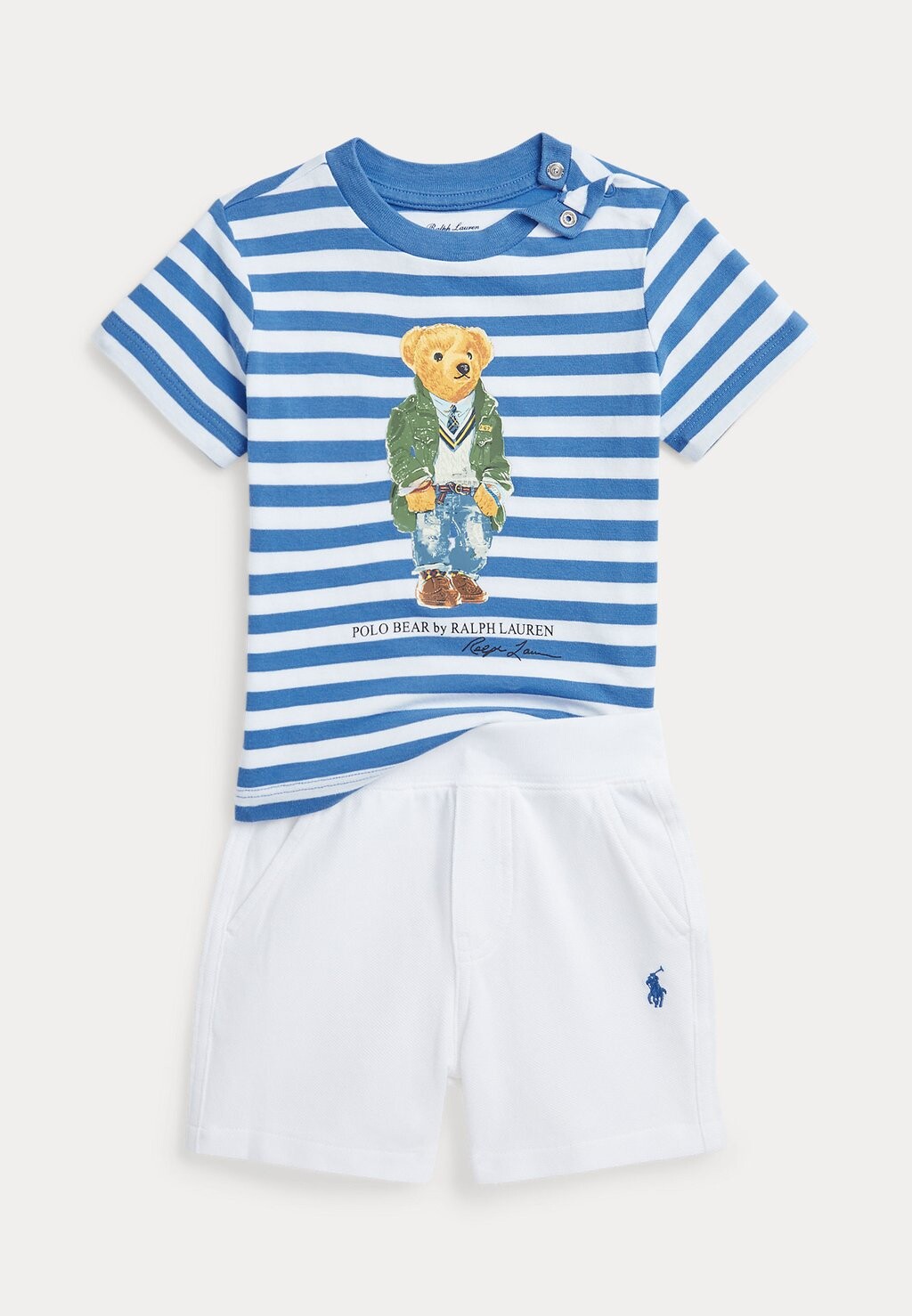 

Футболка с принтом BABY SET Polo Ralph Lauren, цвет new england blue/white