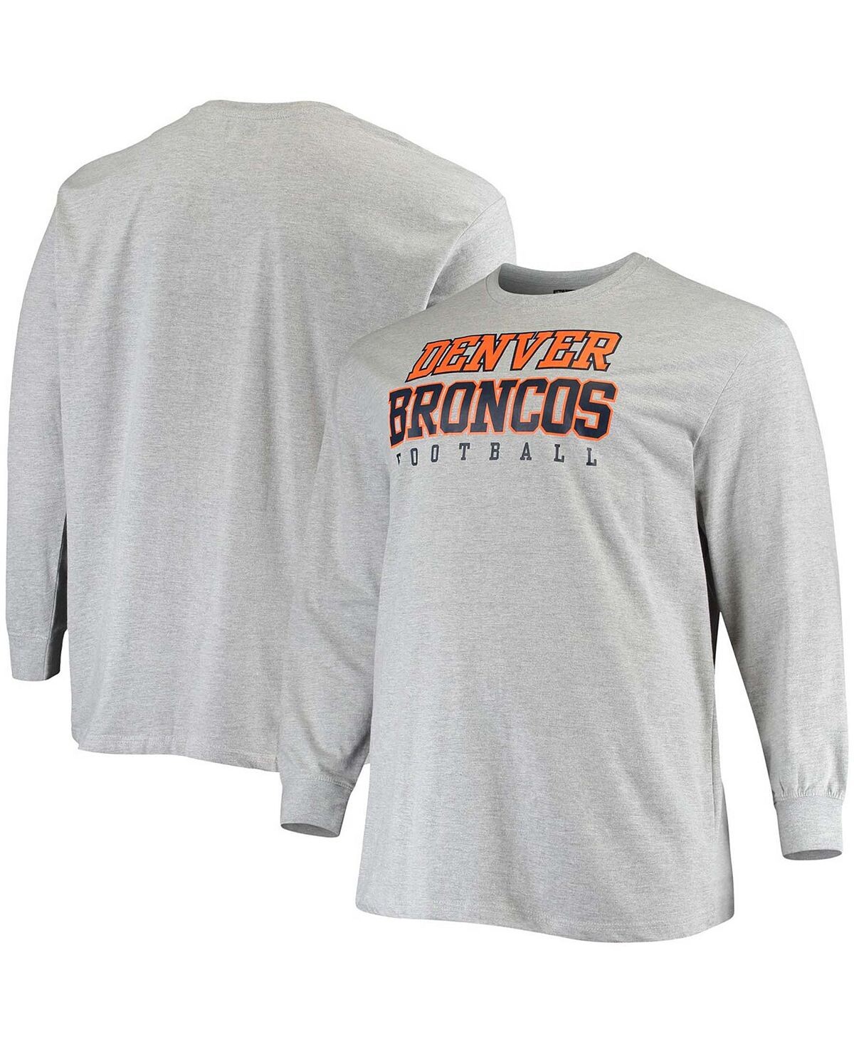 

Мужская серая футболка с длинным рукавом Big and Tall Denver Broncos Practice Fanatics, Серый, Мужская серая футболка с длинным рукавом Big and Tall Denver Broncos Practice Fanatics