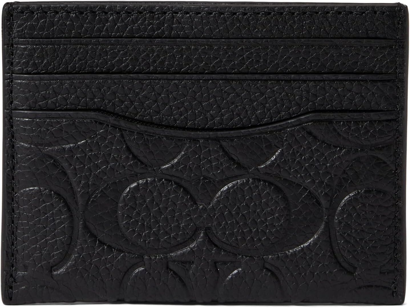 

Плоский футляр для визиток из фирменной кожи COACH, черный