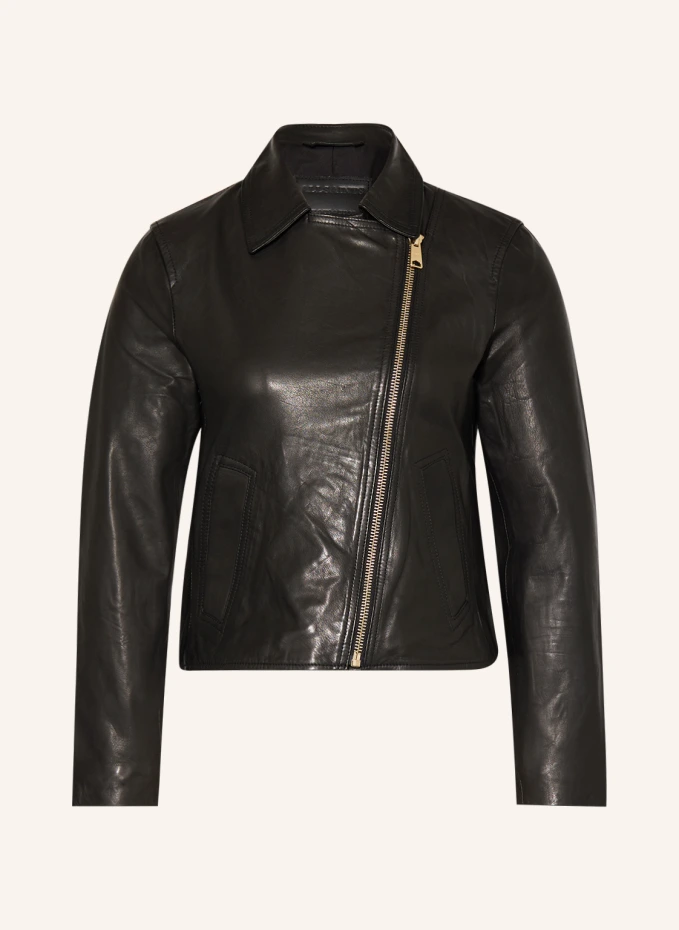 

Кожаная куртка вела Allsaints, черный
