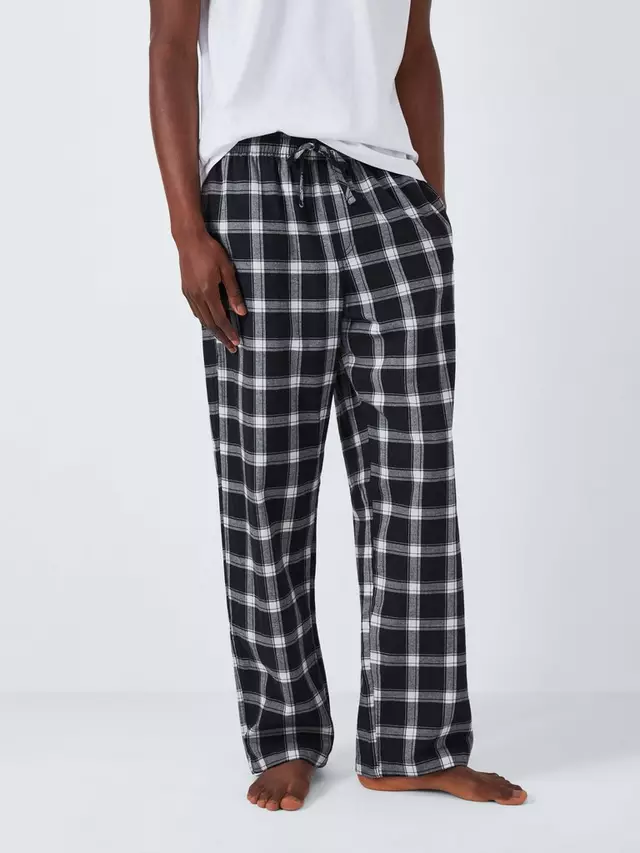 

Брюки John Lewis Organic Cotton Check Pyjama, черный