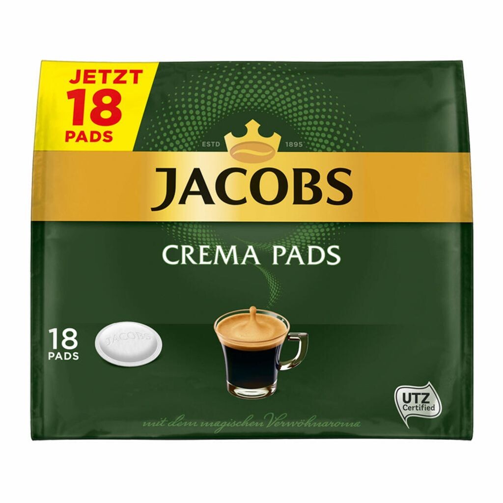 

Кремовые подушечки Jacobs | 18 кофейных капсул, совместимых с Senseo, по 118 г