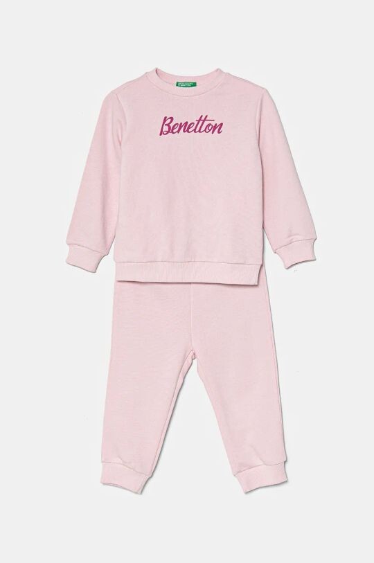 

Детский спортивный костюм из хлопка United Colors of Benetton, розовый