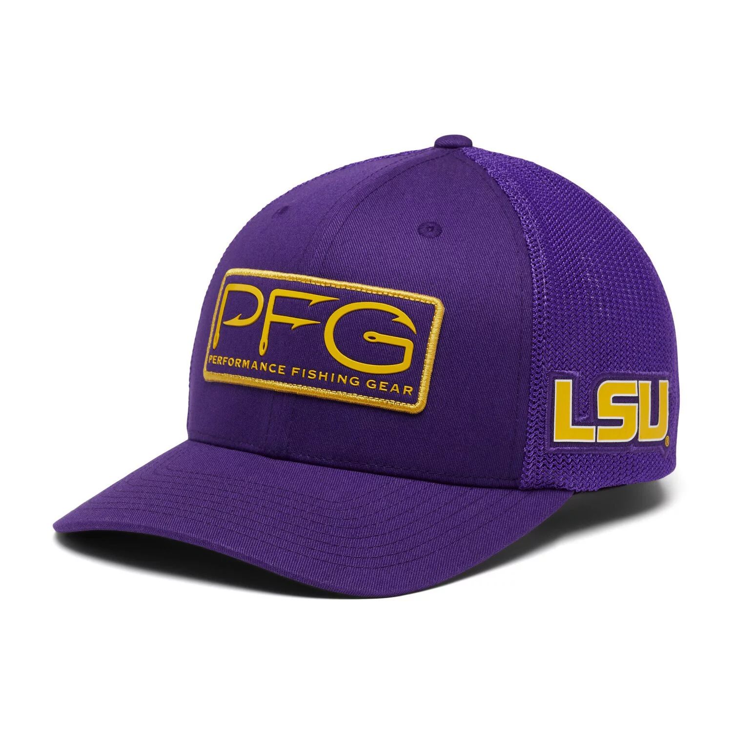 Мужская фиолетовая кепка Columbia LSU Tigers PFG Hooks Flex Hat