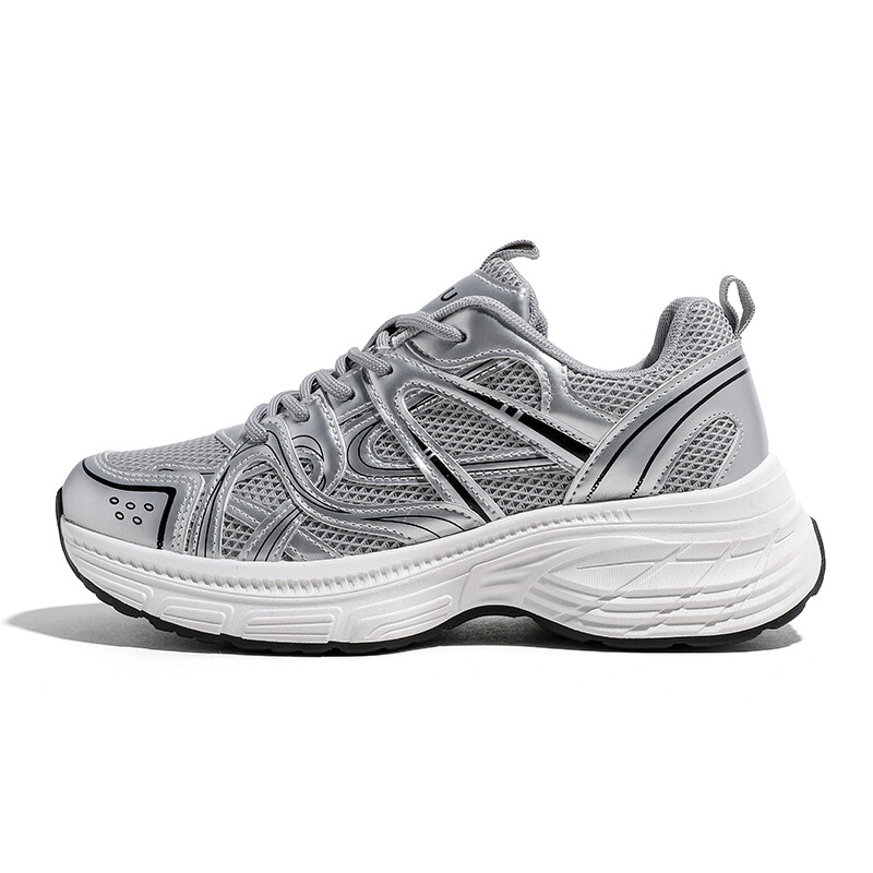 

Кроссовки женские толстые низкие Huanqiu, цвет Silver/Black