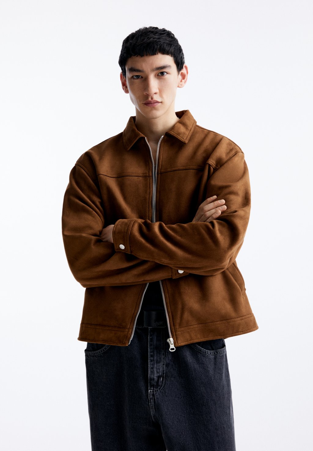 

Куртка из искусственной кожи PULL&BEAR, цвет brown