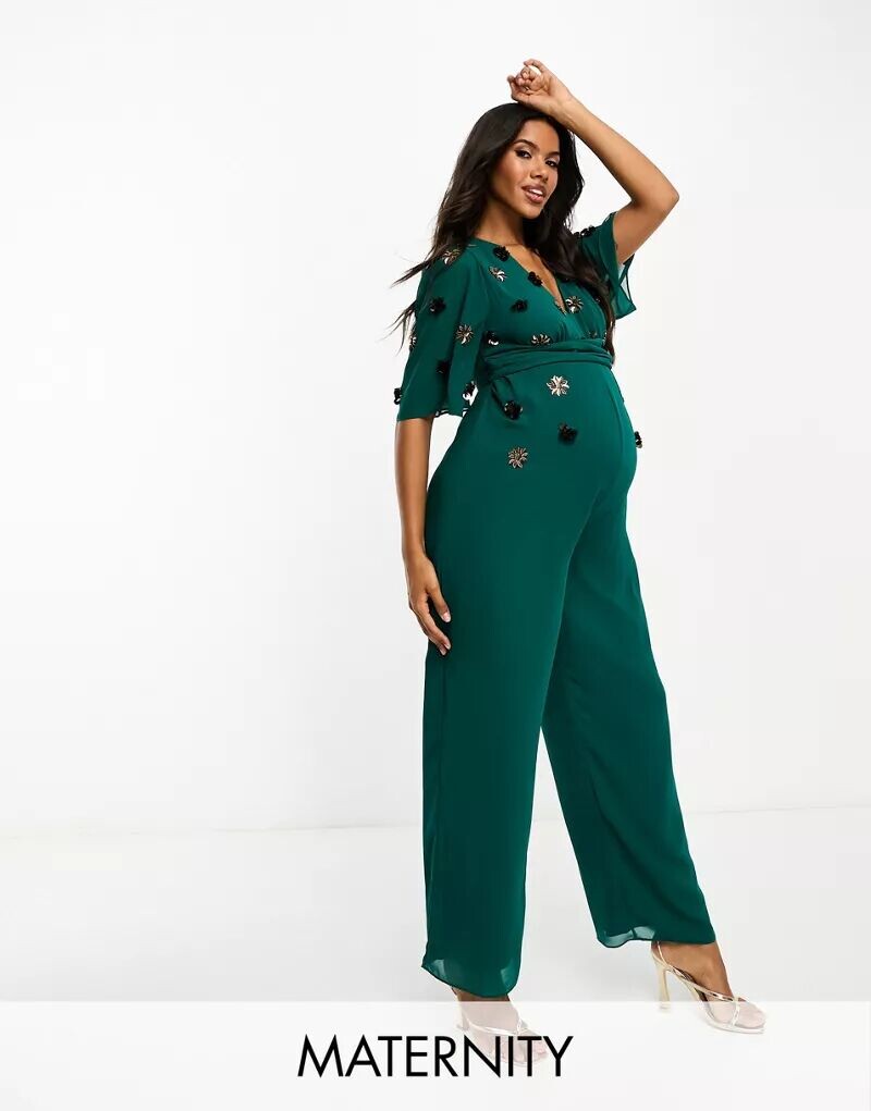 

Изумрудно-зеленый комбинезон для беременных Hope & Ivy Hope & Ivy Maternity
