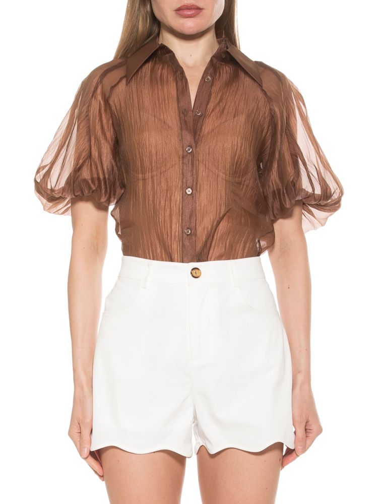 Блузка Billie с пышными рукавами Alexia Admor, цвет Camel