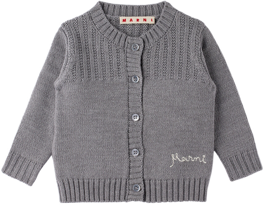 

Baby Grey Серый кардиган с логотипом Marni