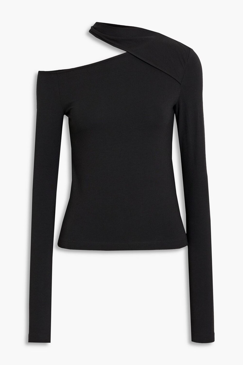 

Топ из эластичного хлопка и модала с вырезами HELMUT LANG, черный