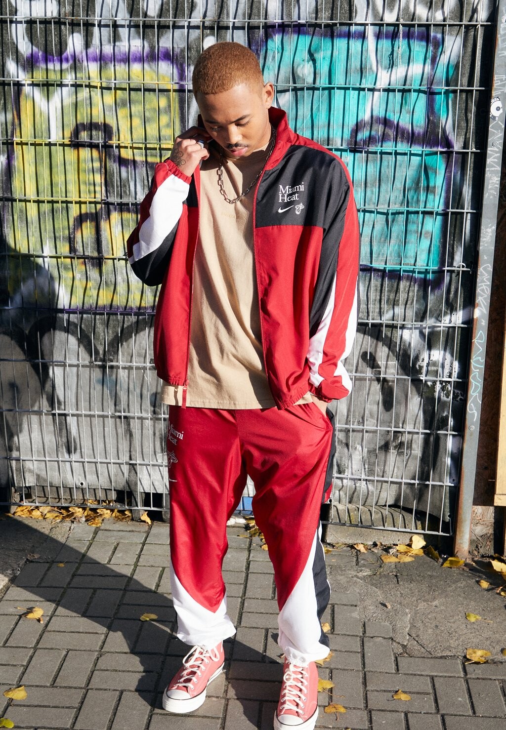 

Team Nba Miami Heat Tracksuit Nike, цвет tough red/black/white