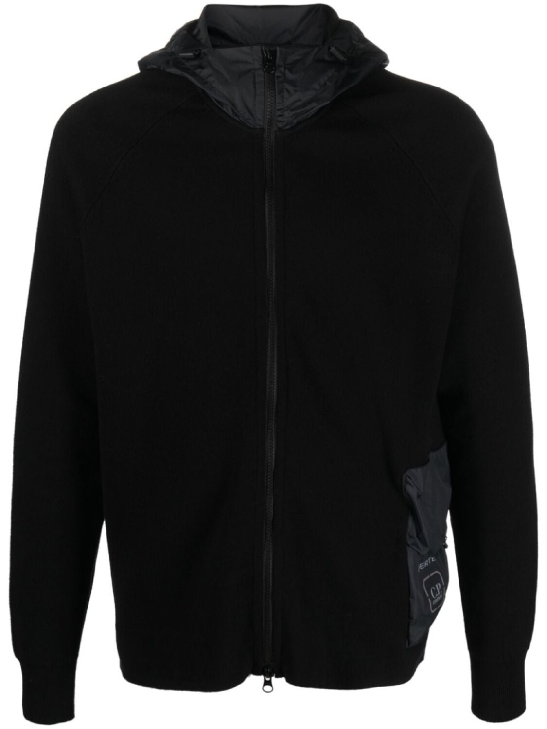 

C.P. Company logo-print fleece hoodie, черный