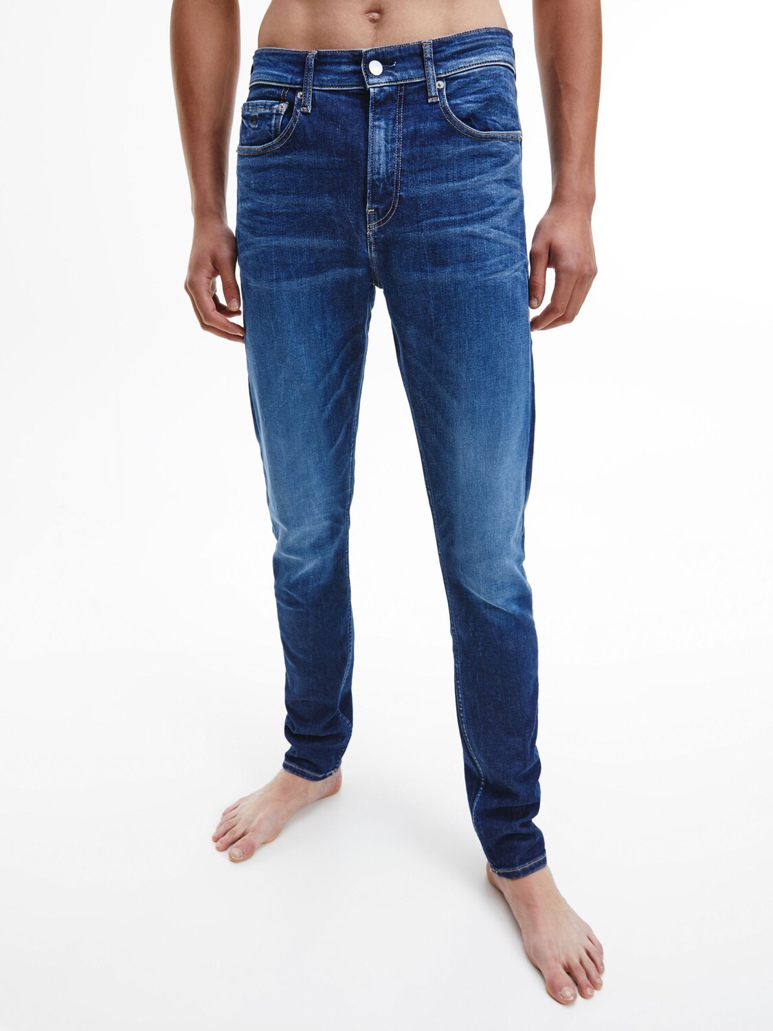 

Узкие зауженные джинсы Calvin Klein Jeans, темный деним