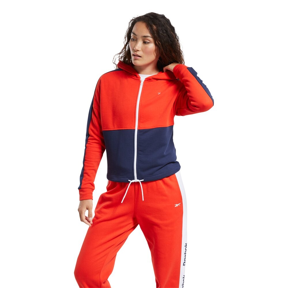 

Толстовка Reebok Training Essentials Linear Logo FL Full Zip, красный