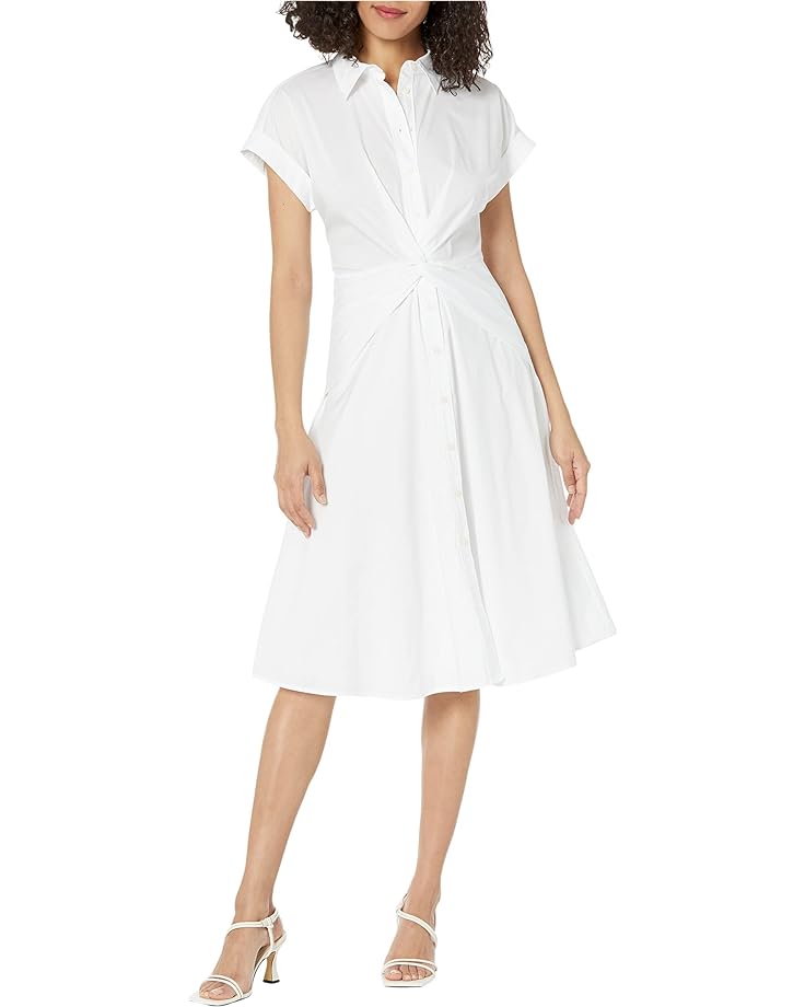 Платье LAUREN Ralph Lauren Twist-Front Cotton-Blend Shirtdress, белый