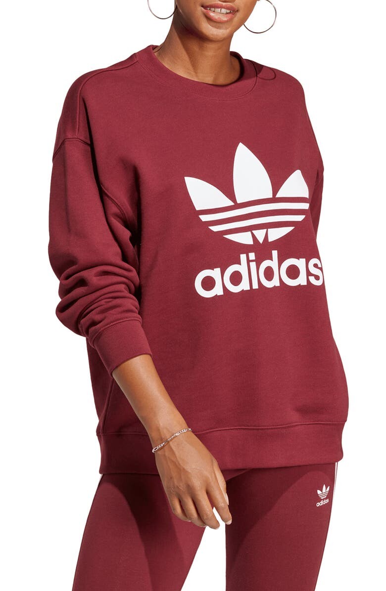 

Хлопковая толстовка из ткани френч терри с круглым вырезом трилистника ADIDAS ORIGINALS