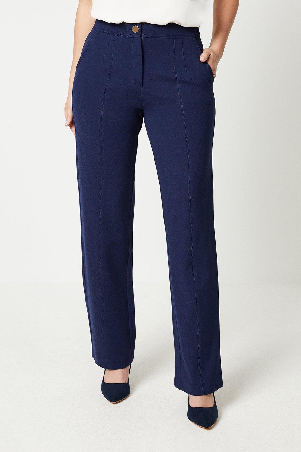 Широкие брюки премиум-класса Ponte Wallis, темно-синий