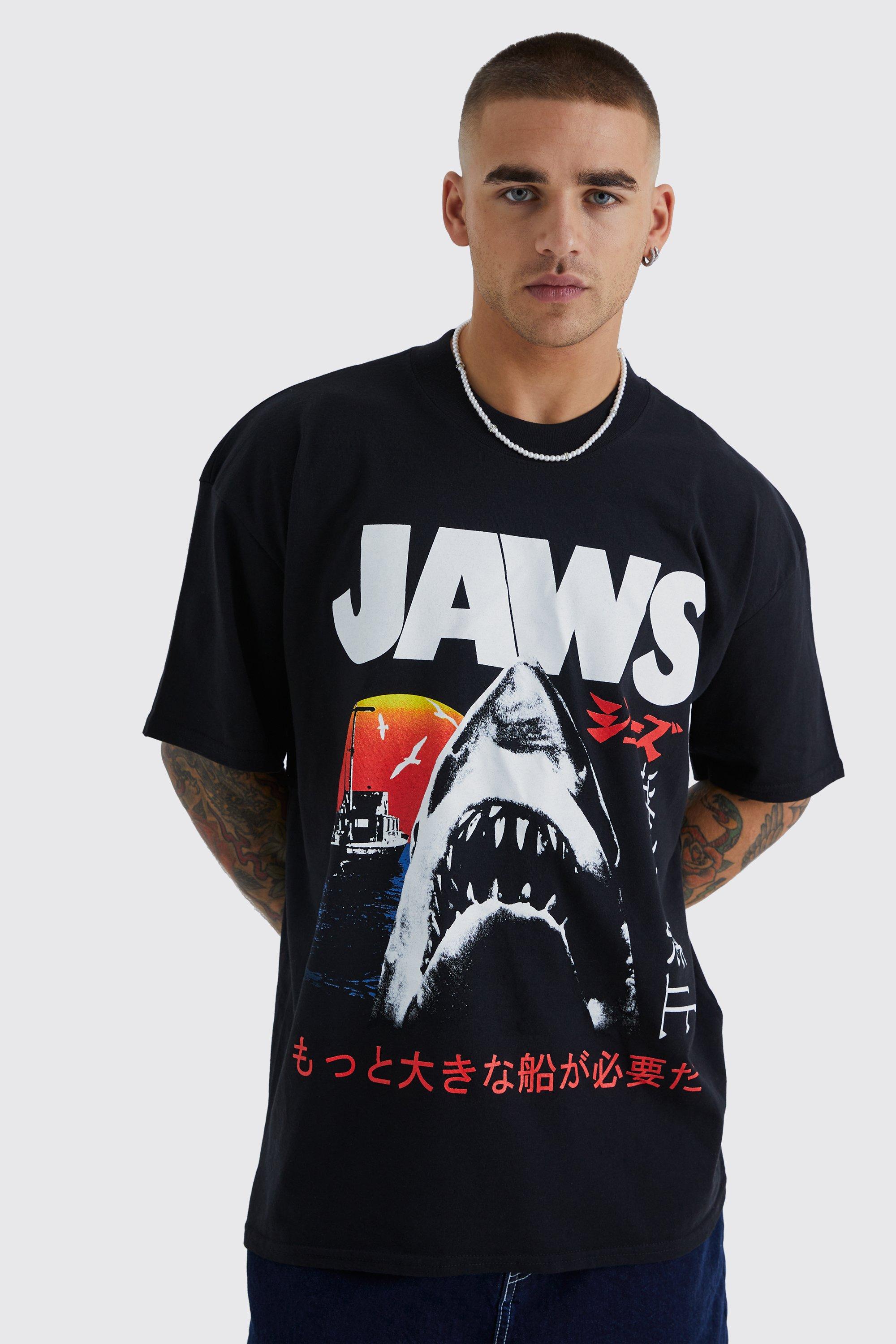 

Футболка oversize jaws license Boohoo, черный