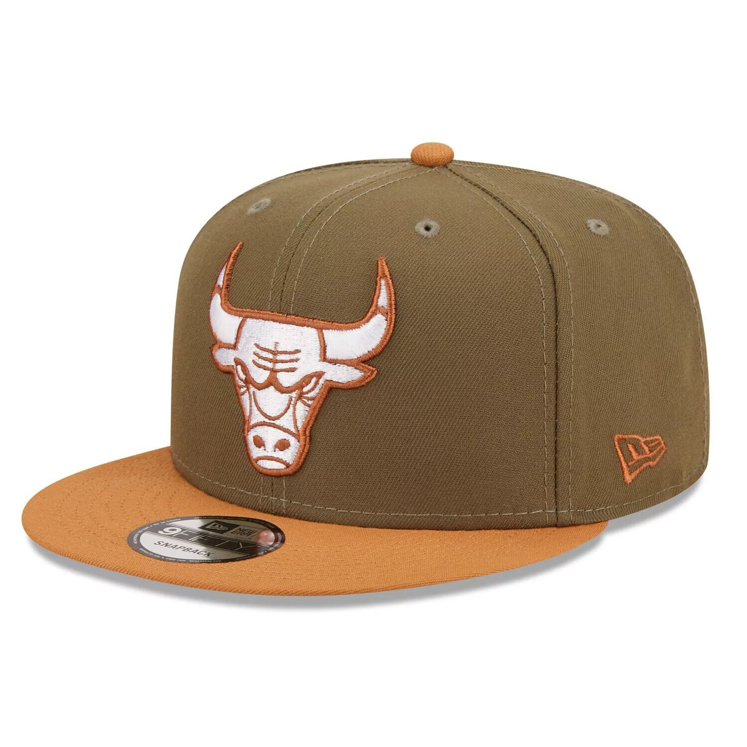 

Мужская двухцветная кепка New Era оливково-коричневого цвета Chicago Bulls 9FIFTY Snapback