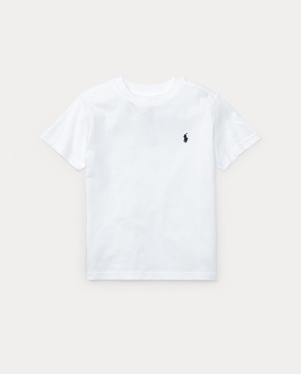 

Белая футболка для мальчика из 100% хлопка Polo Ralph Lauren, белый
