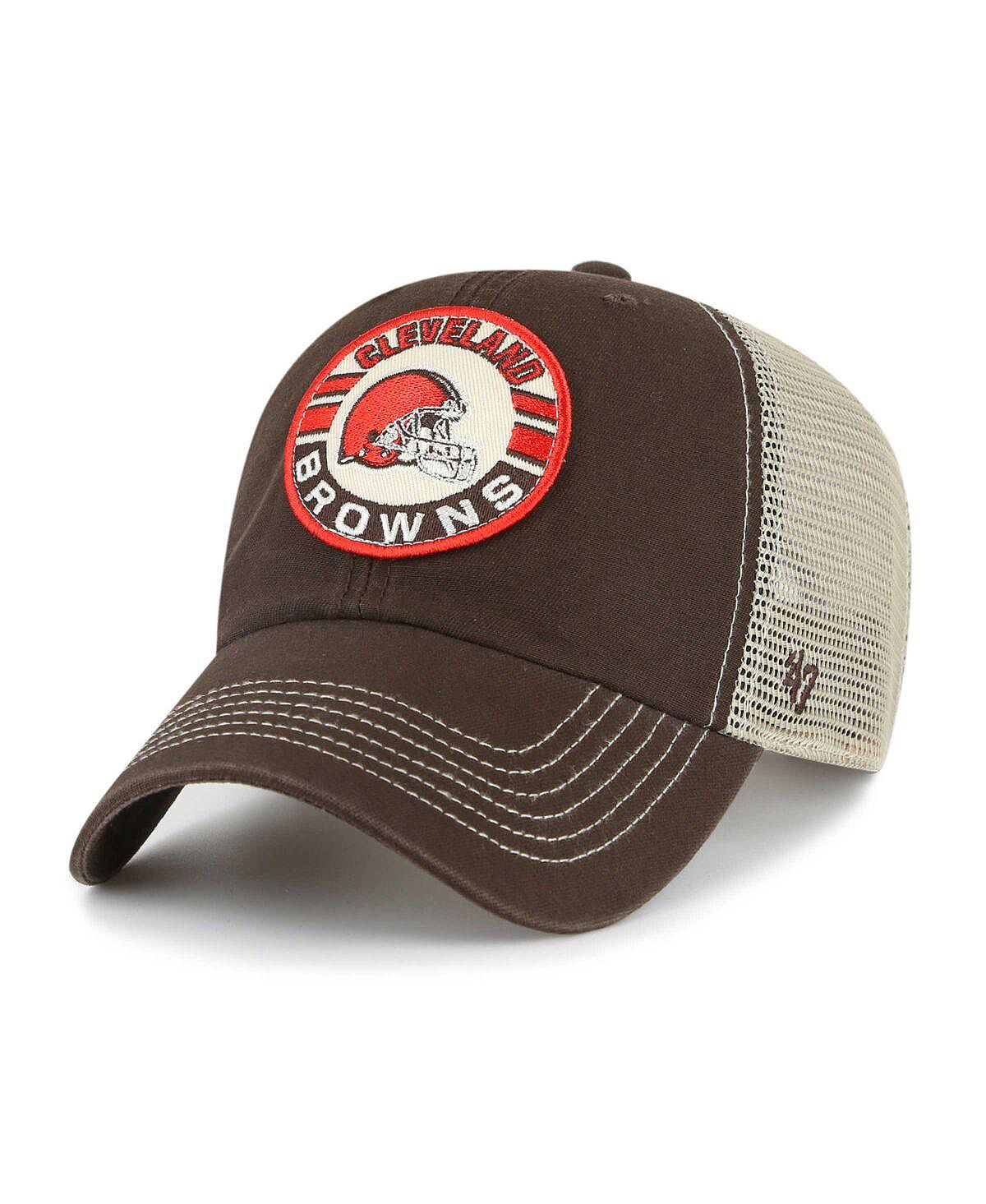 

Мужская коричневая натуральная регулируемая шапка Cleveland Browns Notch Trucker Clean Up '47 Brand