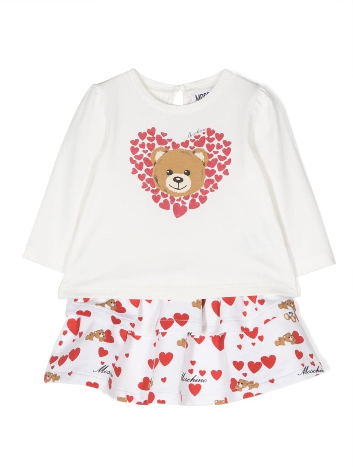 

Moschino Kids платье с принтом Teddy Bear, белый