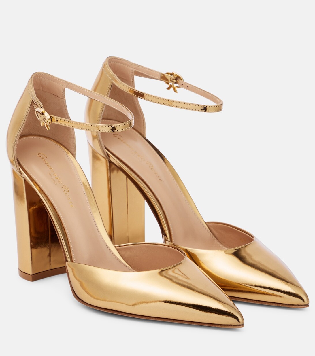 

Туфли-лодочки из зеркальной кожи Gianvito Rossi, золотой