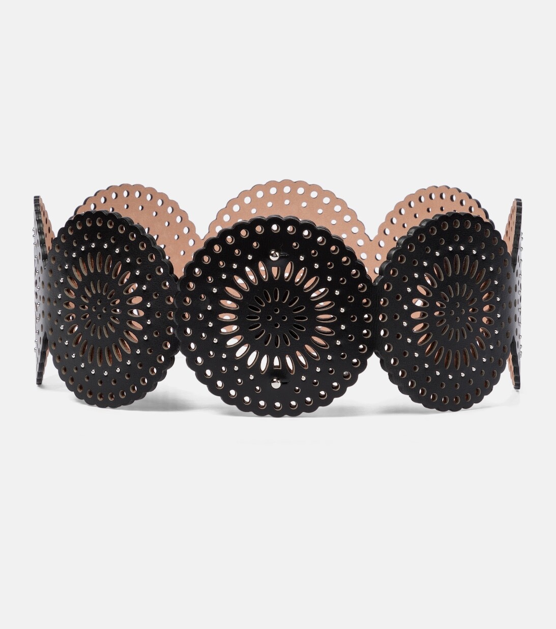 

Ремень из кожи с лазерной резкой Alaïa, черный
