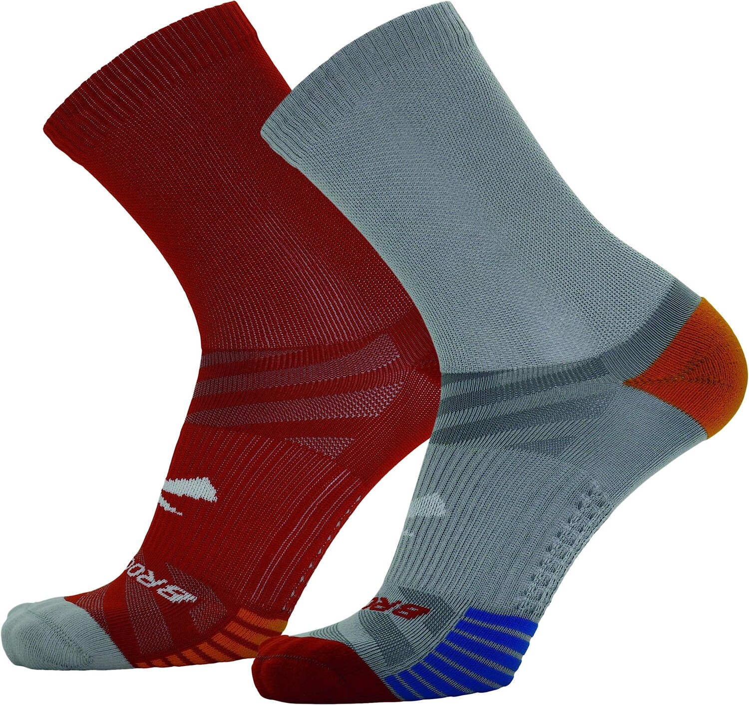 

Носки Ghost Lite для экипажа, 2 пары Brooks, цвет Light Grey/Red/Red/Light Grey