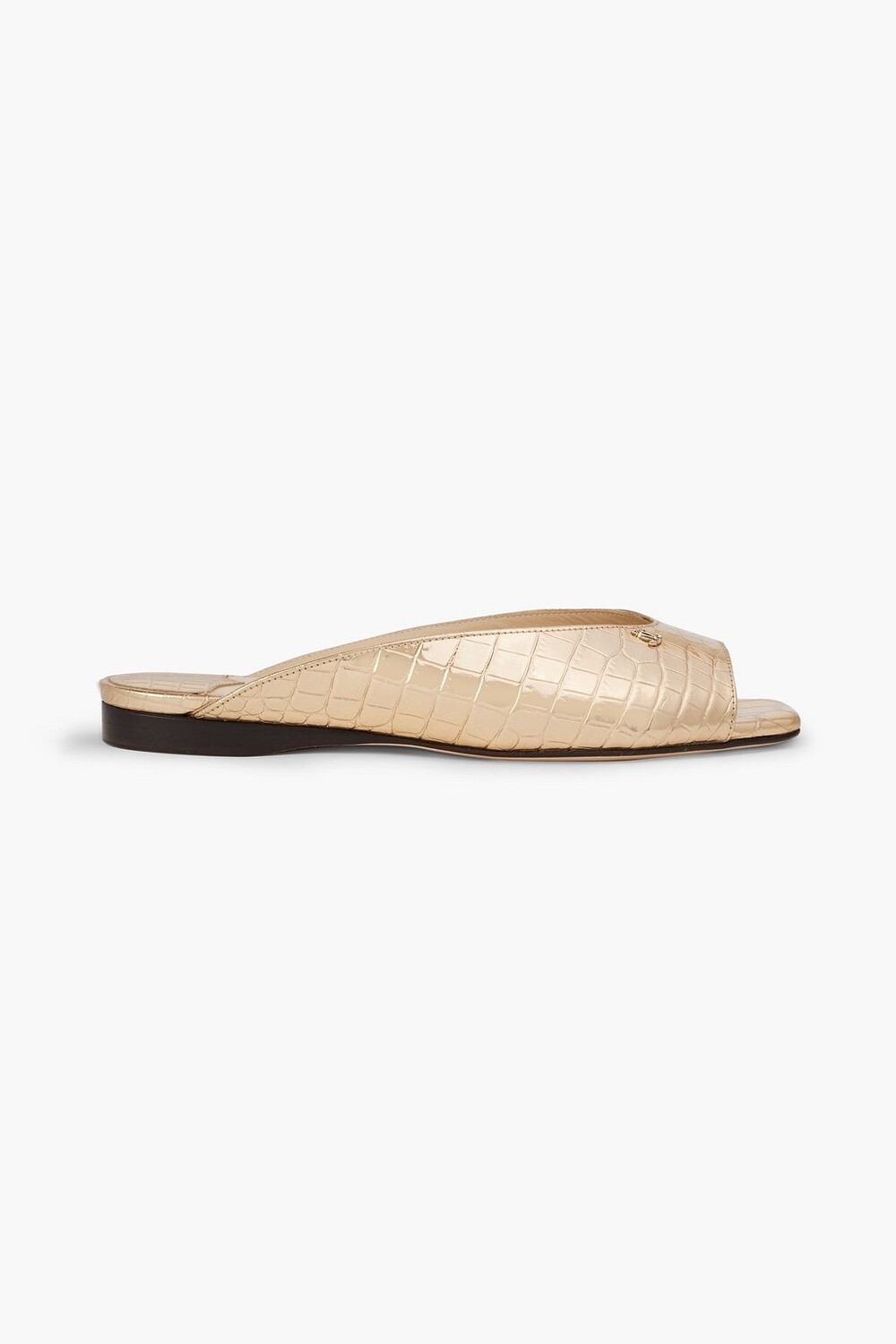 

Шлепанцы Jynx из зеркальной кожи с тиснением под крокодила JIMMY CHOO, золотой