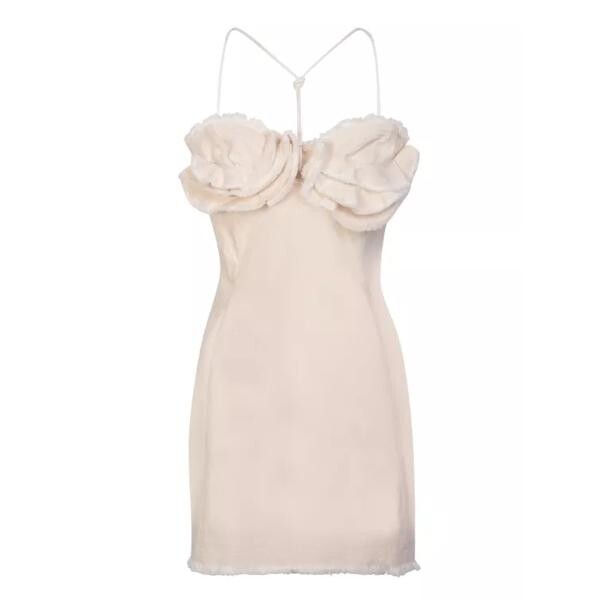 

Платье linen blend artichoke mini dress Jacquemus, белый