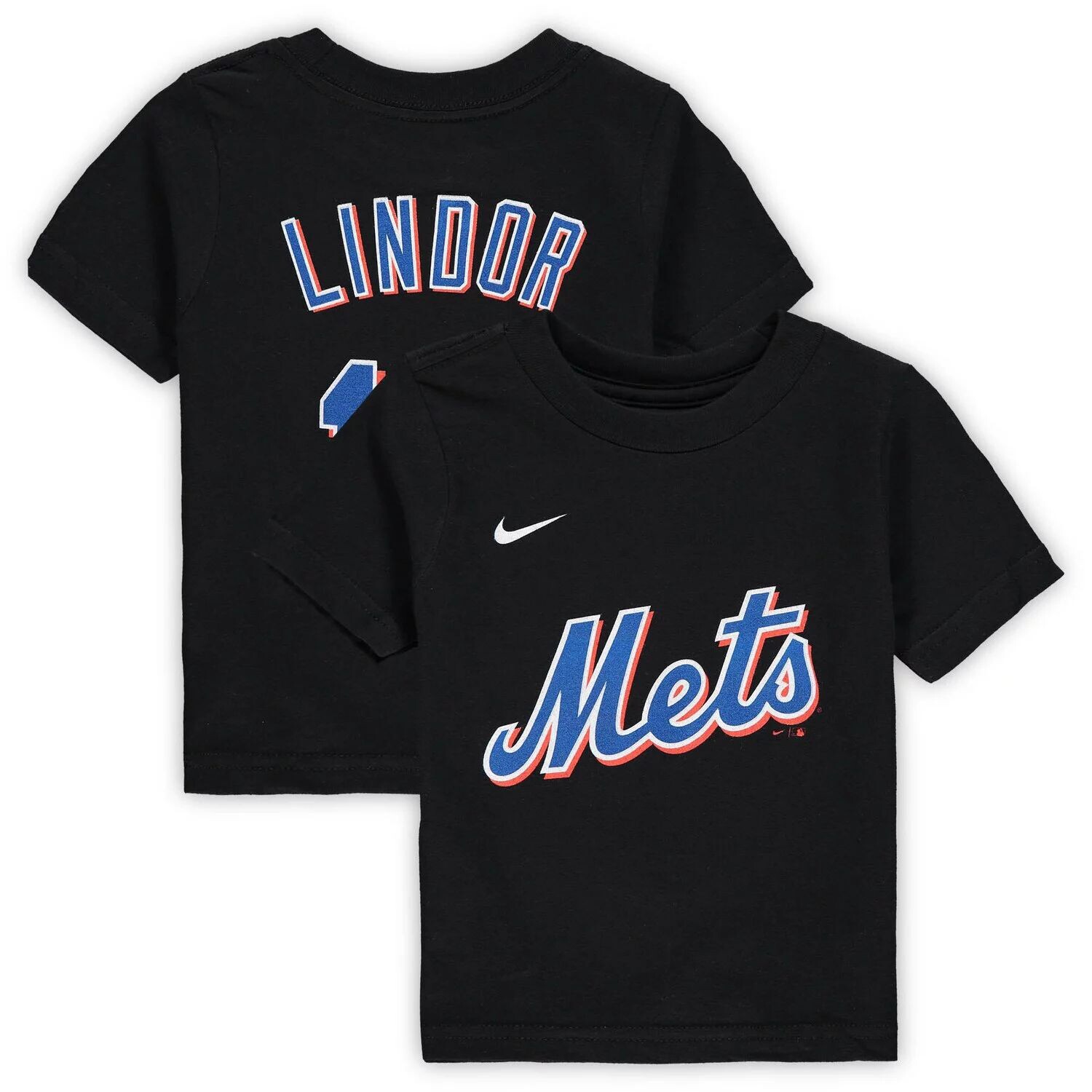 

Черная футболка с именем и номером Nike Francisco Lindor New York Mets для младенцев Nike, Черный