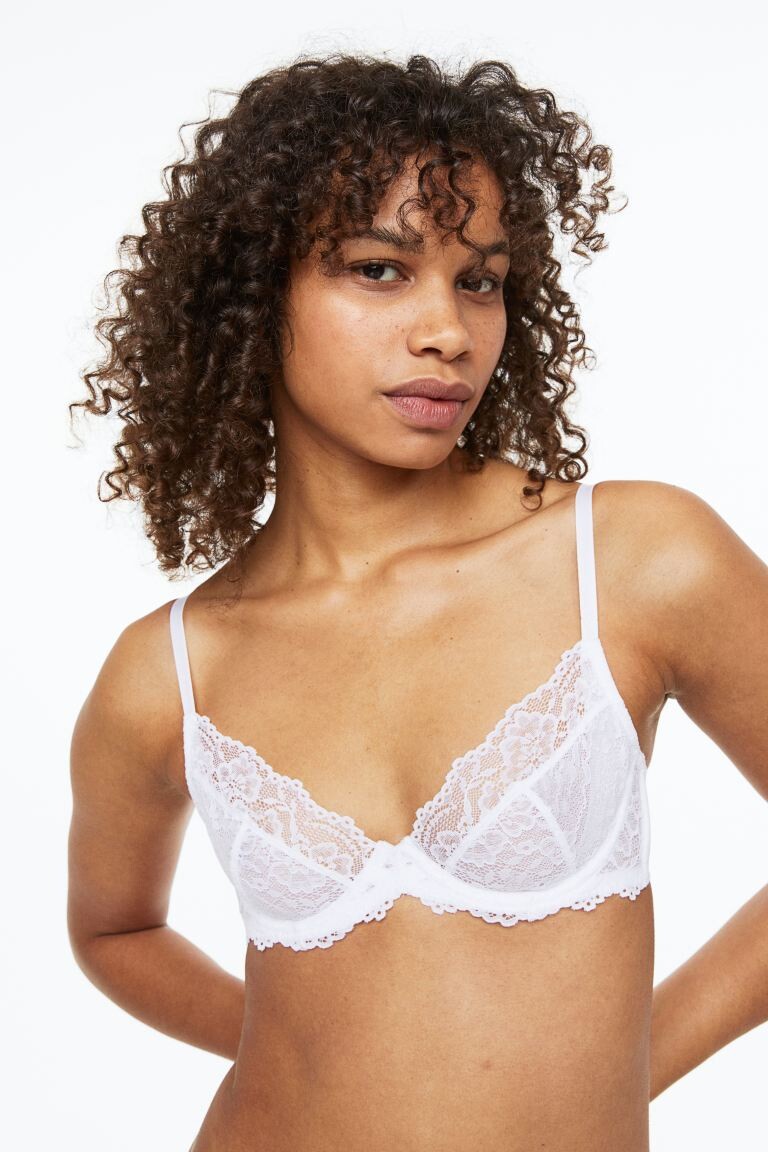 

Комплект из 2 кружевных бюстгальтеров без подкладок H&M