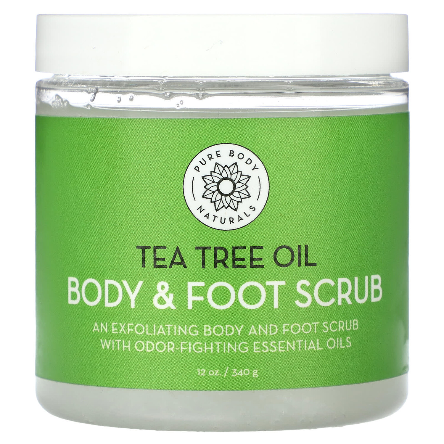 

Масло чайного дерева, скраб для тела и ног, 340 г (12 унций), Pure Body Naturals
