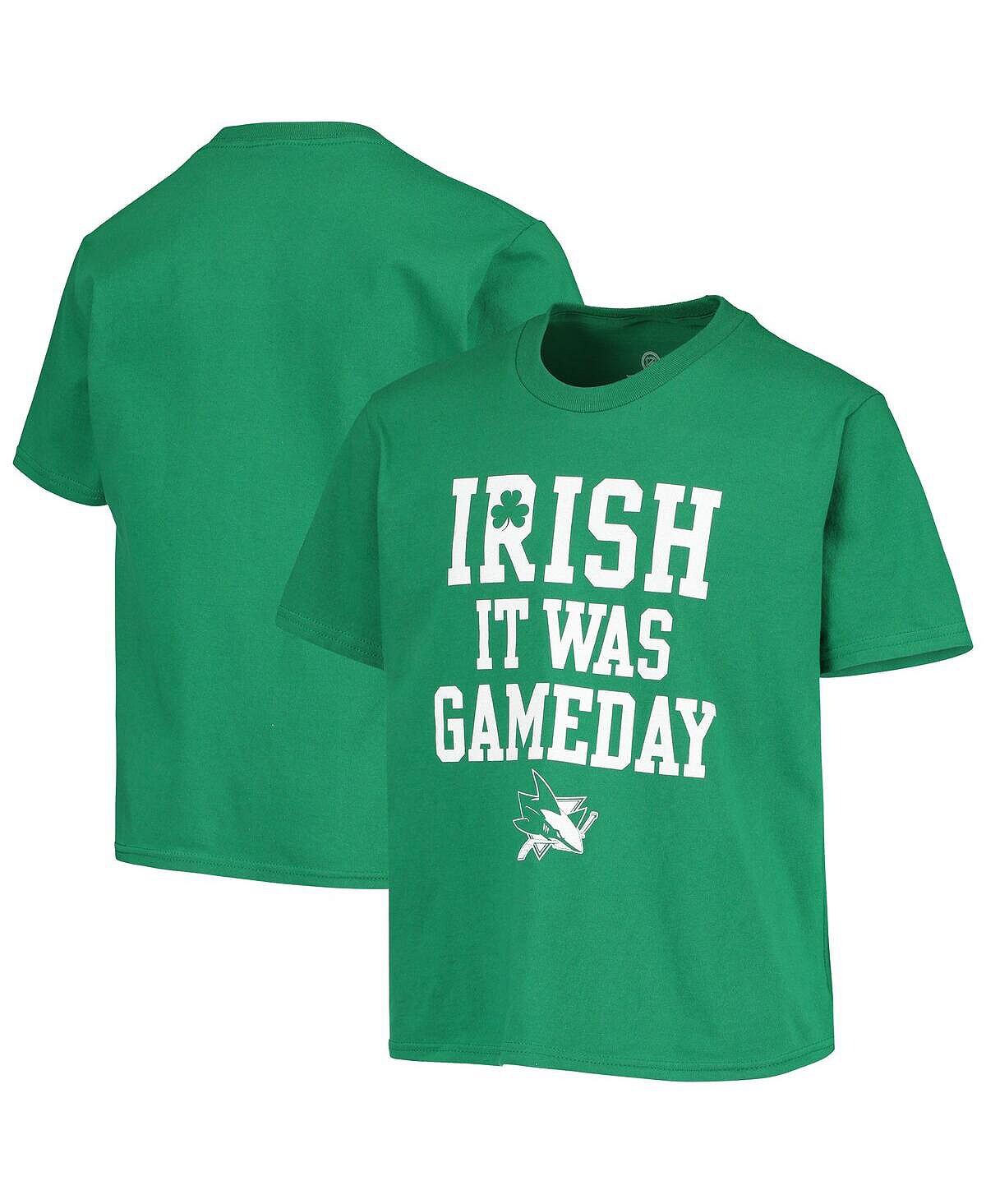 

Зеленая футболка с логотипом Big Boys San Jose Sharks Irish It Was Gameday Fanatics