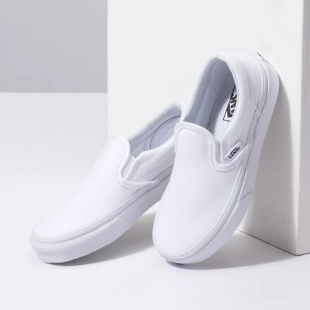 Классические туфли для скейтбординга без шнуровки — детские Vans, белый